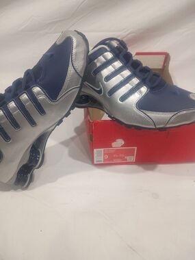Nike Men’s Navy and Silver Athletic Shoes